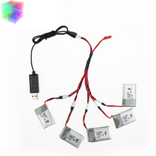 Syma X5C rc lipo battery 3.7v 500mah 5pcs and USB charger for syma x5 x5sc H5C X5A Helicopter drone part wholesale