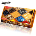 Fashion Women Wallets Patchwork Random Pattern Different European Design Lady Big Capacity Long Purse Clutch Bags