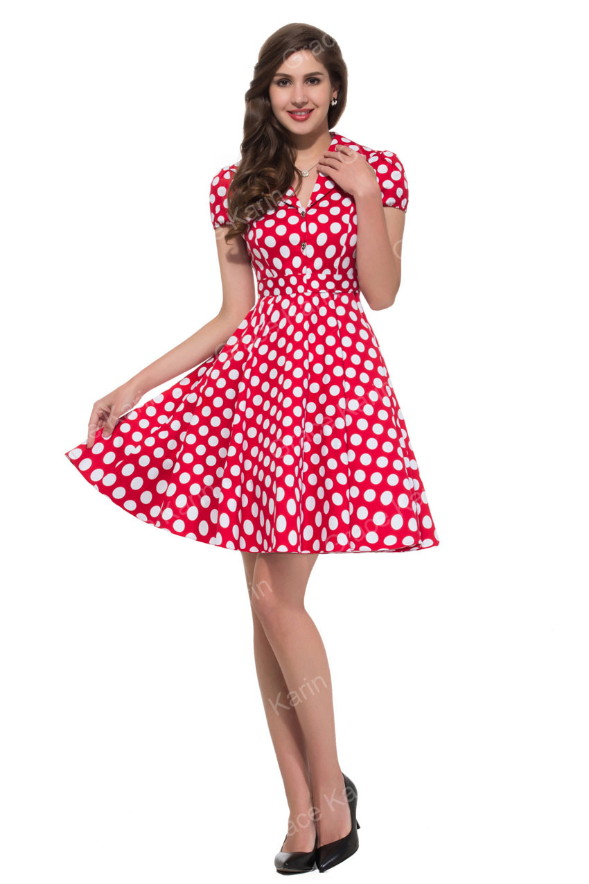 Pink polka dot plus dress