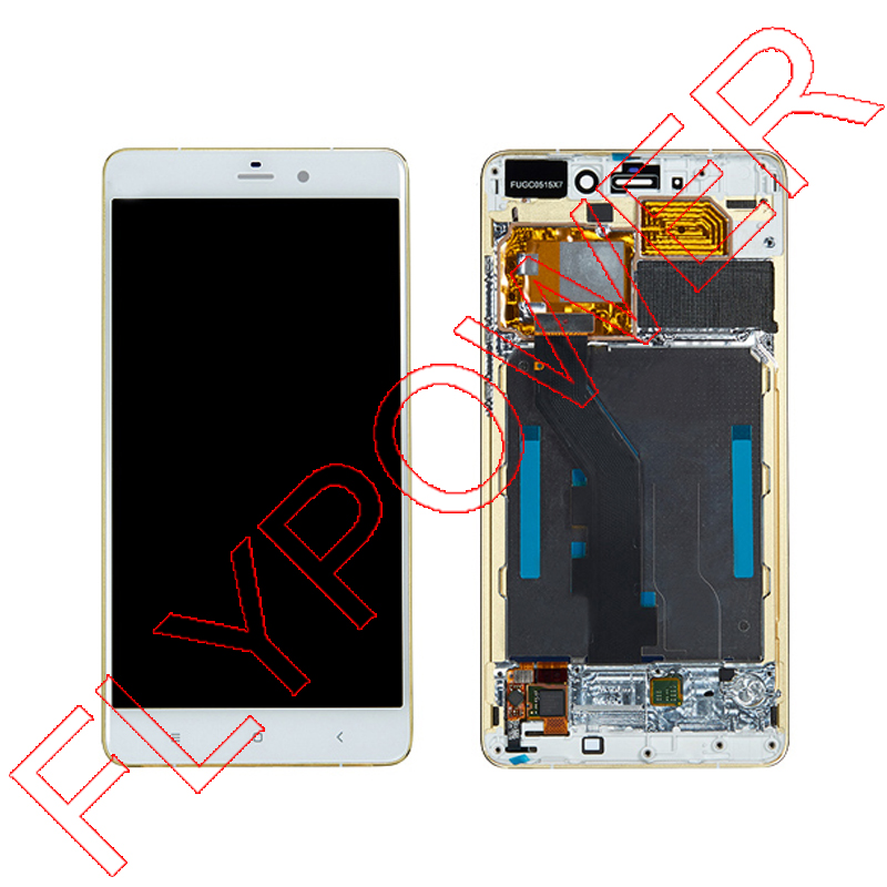 For XiaoMi NOTE FHD 5.7 inch 2560X1440 LCD Display +Digitizer touch Screen with GOLD Frame Assembly White by Free Shipping