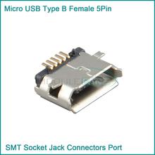 10Pcs Micro USB Type B Female 5Pin SMT Socket Jack Connectors Port PCB Board
