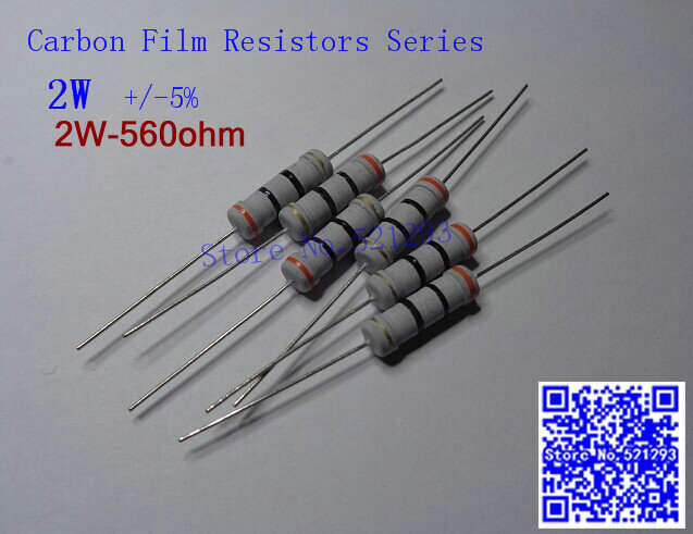 2W 560 ohm 5% Resistor / 2W 560R ohm Carbon film resistor / 2W 5% Color