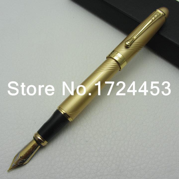 JINHAO Yellow And Gold clip Fountain Pen M Nib with gift box J1104