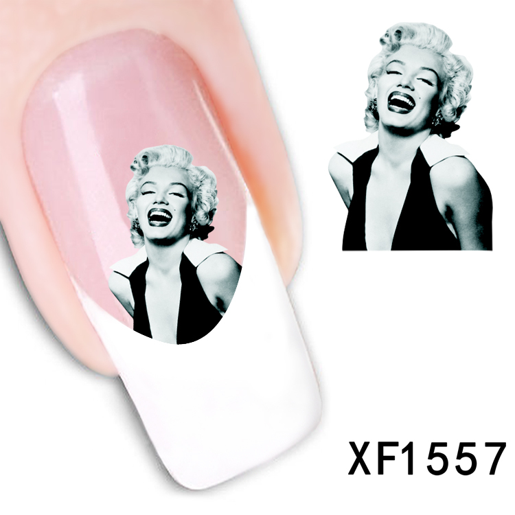 1 Pcs Fashion Girl Design New Arrival Water Transfer Nail Art Stickers Decal Free Shipping