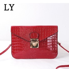 Crocodile pattern Candy Color Multifunction Small Package Mobile Phone Bag Retro Shoulder Messenger Bag Female Double