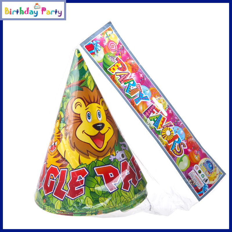 2016 6pcs King Lions Happy Birthday Party Cap Decoration Cute