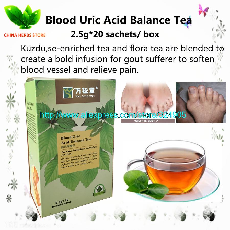1 boxes 20 packs Blood Uric Acid Balance Tea Rheumatoid arthritis prevention of gout pain relief