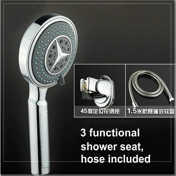 Hand Held 3 function shower head set with shower hook shower hose