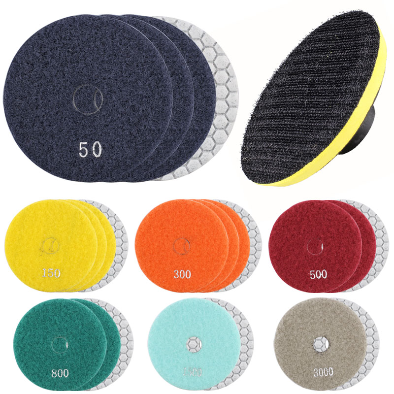 15pcs dry diamond granite polishing pad flexible angle grinder