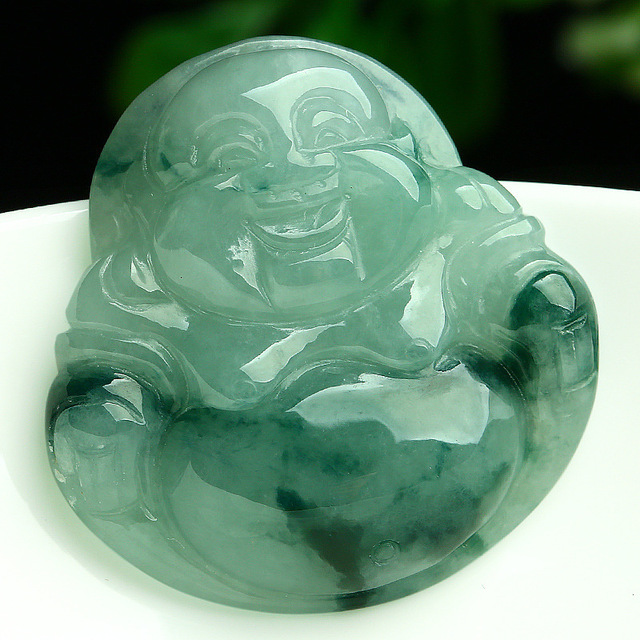 real Natural Burma jade manual sculpture Buddha statue pendant necklace in Pendant Necklaces