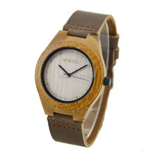 Hot Sale Top Gift Item Bamboo Watch with Calf Genuine Leather Band Luxury Wristwatch Bamboo Watches