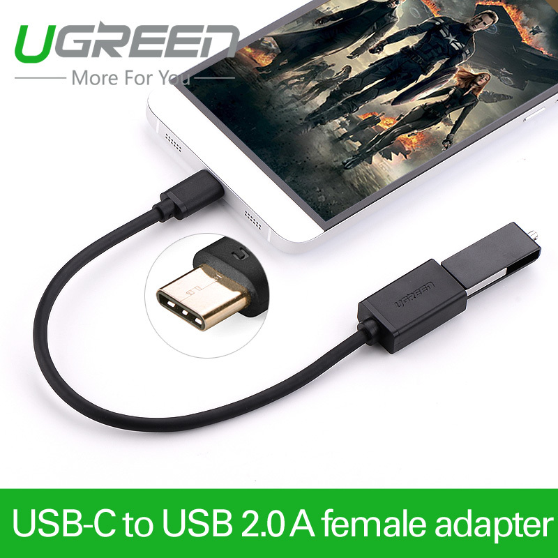 Ugreen USB Тип C Адаптер Otg-кабель USB 2.0 для Женский USB OTG Адаптер для Macbook Nokia N1 Chromebook Xiaomi 4C Пусть V USB C кабель