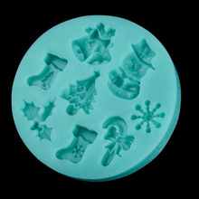 2015 3D Silicone Christmas Cake Baking Mould Chocolate Fondant Decorating Mold