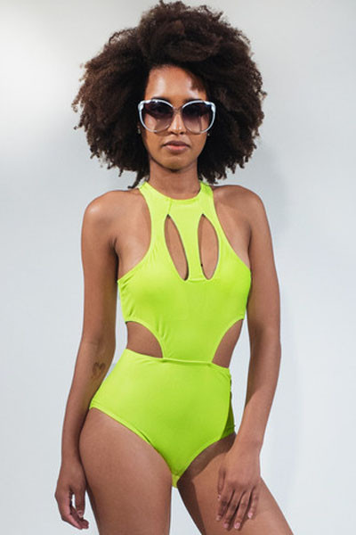 Neon-Green-Hollow-out-One-piece-Swimwear-LC41236