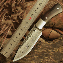 Hunting knife The Nordic Hand Hammered Bowie outdoor saber pattern steel blade knife outdoor Damascus small craft knife