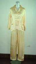 Free Shipping Gold Ladies’ Silk Rayon Robe Pajamas sleepwear Gown Nightgown S M L XL XXL S0049