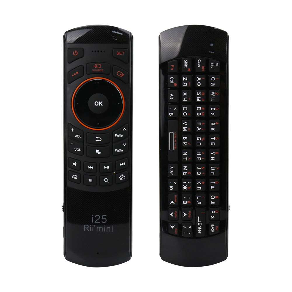 Original 3 in 1 Rii i25 2.4G Mini Wirless Russian Keyboard With Air Fly Mouse Teclado For PC HTPC Smart Android TV Box