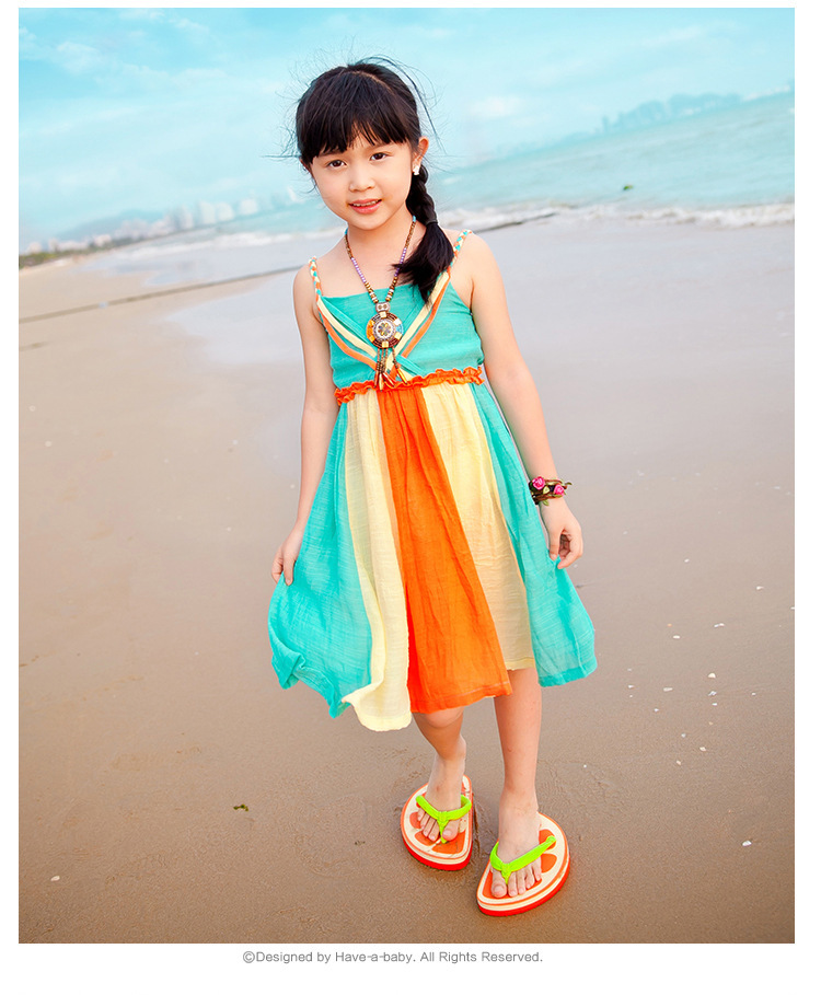 FREE SHIPPING new 2015 girl dress vestidos casual dress for mom and daughter beachwear 1