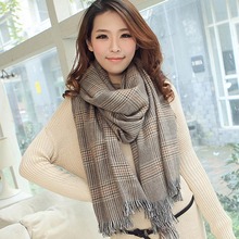 Trendy Women Cozy Tartan Stylish Warm Long Blanket Scarf Wrap OverSized Shawsl Neck Stole Checked Plaid Pashmina Bandana 1WJ3081