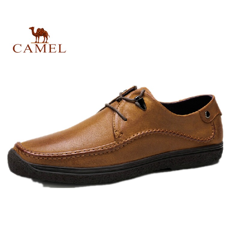 New 2015 Camel Brand Spring Autumn Youth Fashion Leisure Head Layer Cowhide Men's Genuine Leather Shoes Outdoor Casual Shoes
