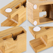 100 Natural Bamboo Charging Dock Station Bracket Cradle Stand Phone Holder For APPLE iPhone 6S PLUS