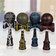 Бесплатная доставка Высокое качество деревянных kendama игрушки лучшие деревянные игрушки для детей открытый спортивный мяч kendama PU Трещины краски