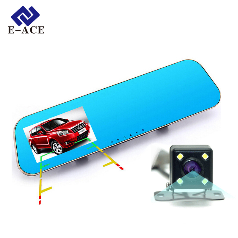 E-ACE Car DVR Mirror Vehicles Camera Full HD 1080P Digital Video Recorder With Dual Cameras Auto Dash Camcorder Rearview Monitor E-ACE Car DVR Mirror Vehicles Camera Full HD 1080P Digital Video Recorder With Dual Cameras Auto Dash Camcorder Rearview Monitor