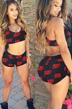 2016 Bathing Suit Women Push Up Color Block Sporty Swimsuit Bohemian Sexy Bikini High Waist Padded Swimwear Female Beachwear