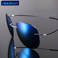 Luxury Ultra light Flexible Pure Titanium Rimless Mirror Polarized Sunglasses Eyeglasses Eyewear Unisex Oculos de sol
