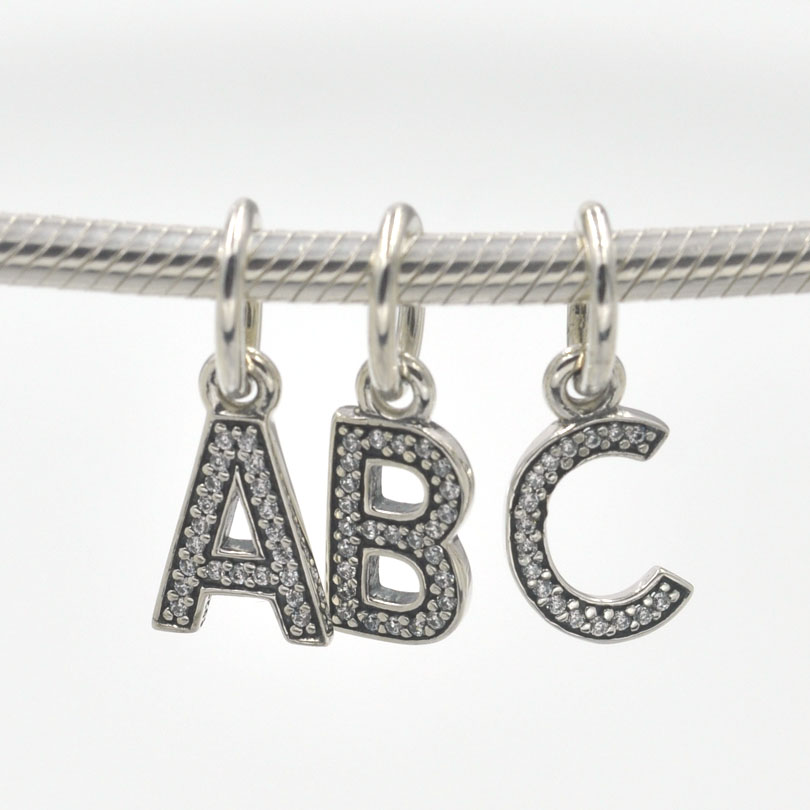 100% Guaranteed 925 Sterling Silver Alphabet Letter A B C ...