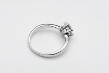 Popular Girls Finger Ring Austrian Cubic Zirconia Solitaire Ring 3 Layer Platinum Plated OR01