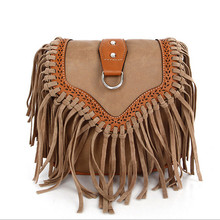 2016 Fashion Small Tassel Bag Women Bags Ladies Casual PU Leather Fringe Saddle Crossbody Messenger Shoulder Bag Bolsa Feminina