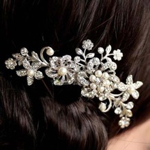 New Fashion Crystal Rhinestone Flower Hair Clip Comb Pin For Women Bridal Wedding Headdress Hair Accessories