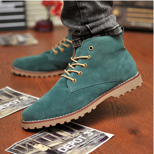 2014 new Nubuck Leather shoes men sneakers autumn men flats korean fashion blue black men Flats