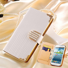 Fashion Wallet PU Leather Case for Samsung Grand DUOS i9082 Flip Bling Rhinestone Phone Cover with Card Slot