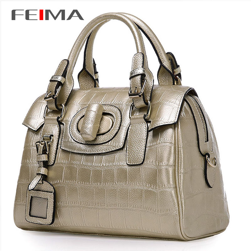2015 New Fashion Desigual Brand Genuine Leather Women Bags Pattern Handbag Shoulder Bag Female Tote Sac Crocodile Bag 151206