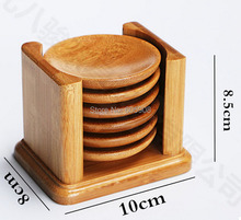 7pcs Bamboo Wood  Round Trays For Tea Trays With Shelf For On Sale, 100% Natural