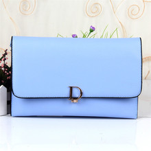 Korean Style Envelope Clutch Bag Women Leather Handbags High Quality D Letter PU Leather Shoulder Messenger Bags Wristlets