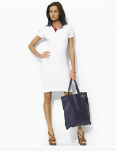 2015 slim short-sleeved cotton casual dress lady dress lapel fashion casual trendy