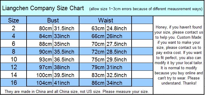 Haven Girl Size Chart