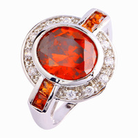 Fashion Rings New Art Deco Jewelry Delicate Red Garnet 925 Silver Ring Size 9 Wholesale Best Gift For Women Free Shipping