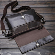 Top Quality New Men First layer Cowhide Genuine leather Vintage Cross Body Shoulder Messenger Business Luxury