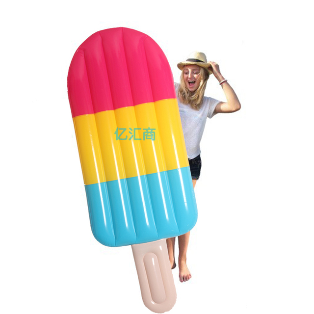 Inflatable Popsicle Воды Игры Игрушки Kickboard Плавающей мороженое Кресло 172x70 см Надувные Эскимо Плавать Кровать надувной Матрас