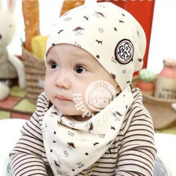 Fashion Baby Kids Bibs Hat Toddler Bandana Cute Animal Pattern Head Scarf Boy Girl Saliva Towel