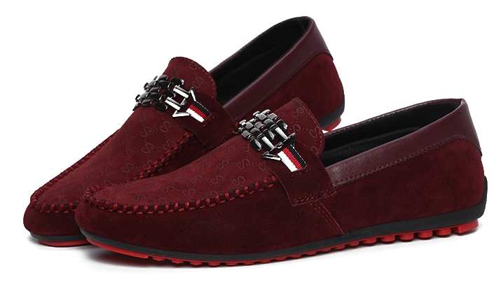 Fall 2015 High Quality Men Red Bottom Shoes Dark Blue Moccasins ...