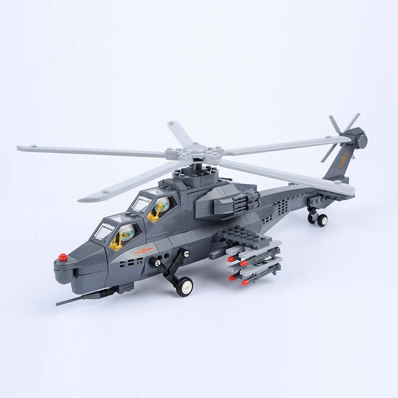 100 Safe For Children Building Blocks WZ 10 Fiery Thunderbolt font b Helicopter b font Gunships