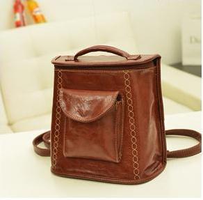 New Fashion Women Vintage Backpacks College Style Pu Leather School Bags VB03