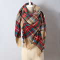 2015 ZA Brand Tassel edges Square Scarf Plaid Pattern High Quality Acrylic Women Scarves Wholesale Free