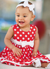 2016 Summer Cute Baby Girls Clothes Set Baby Polka Dot Sleeveless Tutu Dress + Red PP Shorts Toddler Vest Dress Newborn Outfits