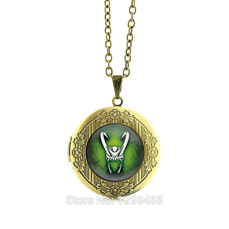 739 R0068 Loki God of Mischief necklace Loki God of Mischief jewelry Loki pendant necklace Glass Cabochon Necklace-